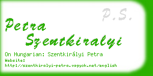 petra szentkiralyi business card