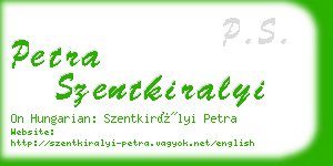 petra szentkiralyi business card